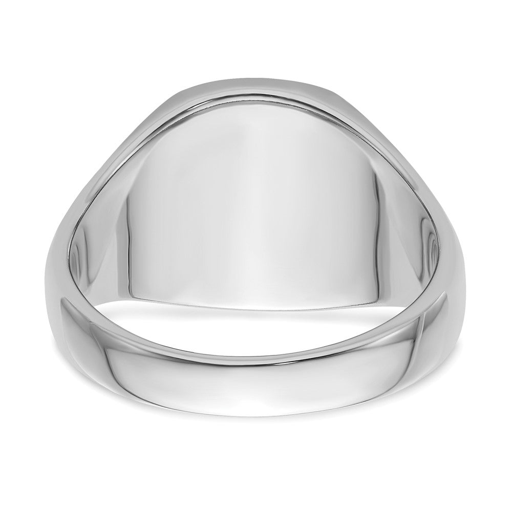 14k White Gold Men's Polished and Grooved (No Enamel) Masonic Ring
