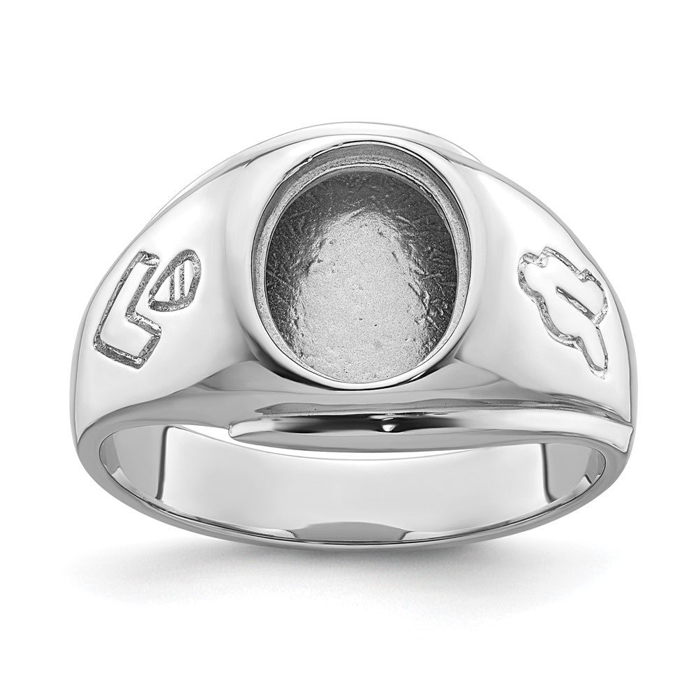 Solid;Polished;14K White gold;Closed back;Antique finish;Avail. in 10k yellow gold;Avail. in 18k yellow gold;Avail. in 14k yellow gold;Avail. in platinum;Not engraveable;Sizing 2-3 weeks;Avail. in 10k white gold;Avail. in 18k white gold;Mens