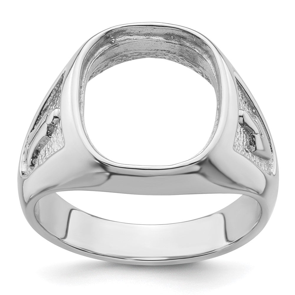 Solid;Polished;14K White gold;Open back;Antique finish;Avail. in 10k yellow gold;Avail. in 18k yellow gold;Avail. in 14k yellow gold;Avail. in platinum;Not engraveable;Sizing 2-3 weeks;Avail. in 10k white gold;Avail. in 18k white gold;Mens