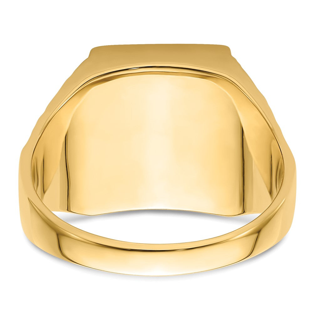 14k Men's Polished and Textured Masonic Ring Mounting