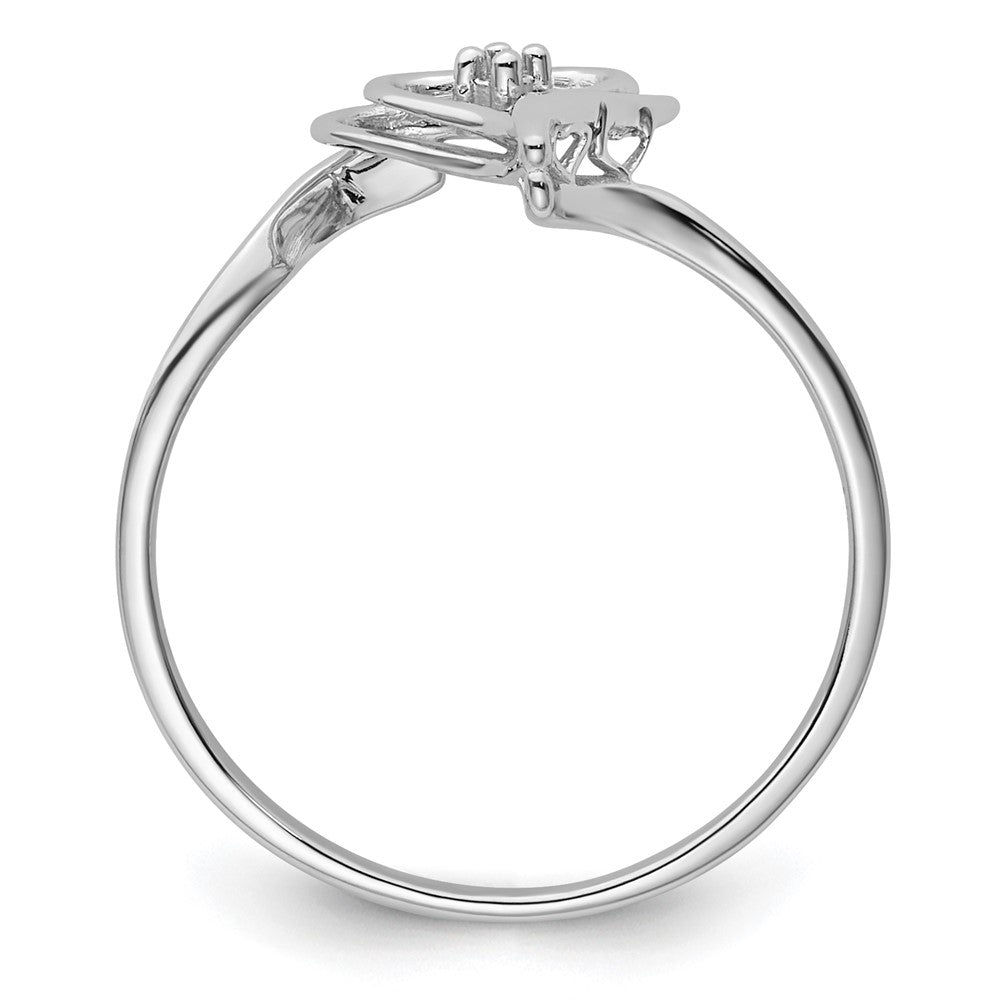 14k White Gold Heart Ring Mounting