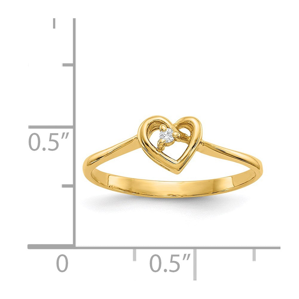 14k A Diamond heart ring