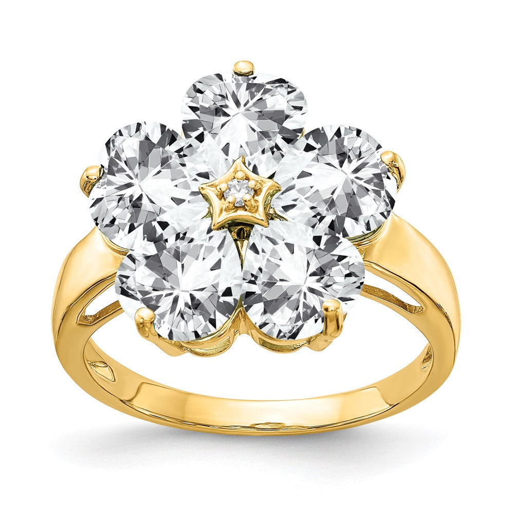 Casted;Polished;14k Yellow gold;In-house sizing;CZ;Diamond;Avail. in 10k yellow gold;Avail. in 18k yellow gold;Avail. in 14k white gold;Avail. in platinum;Avail. in 18k white gold;AA quality