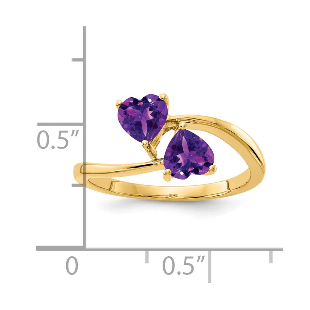 14k 5mm Heart Amethyst ring