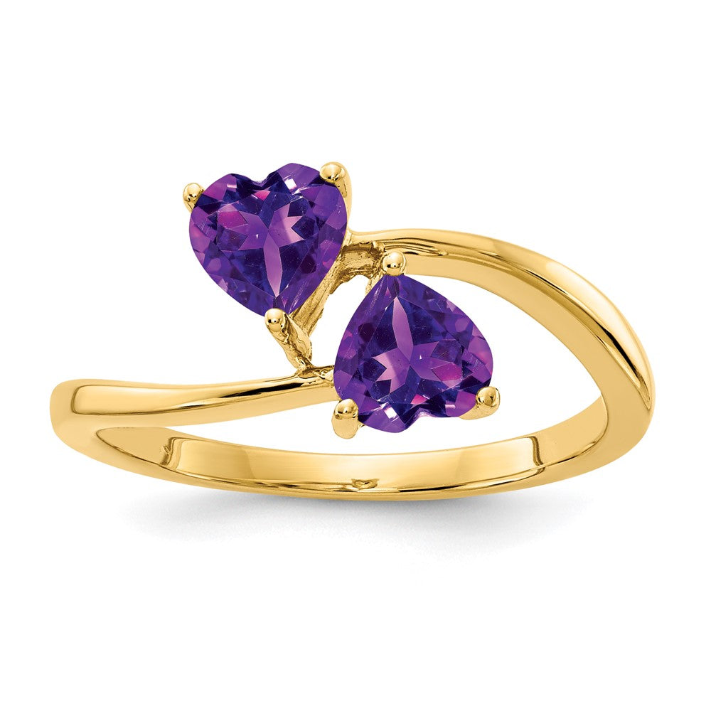 Casted;Polished;14k Yellow gold;Genuine;In-house sizing;Amethyst;Avail. in 10k yellow gold;Avail. in 18k yellow gold;Avail. in platinum;Avail. in 10k white gold;Avail. in 18k white gold;Blank Mounting