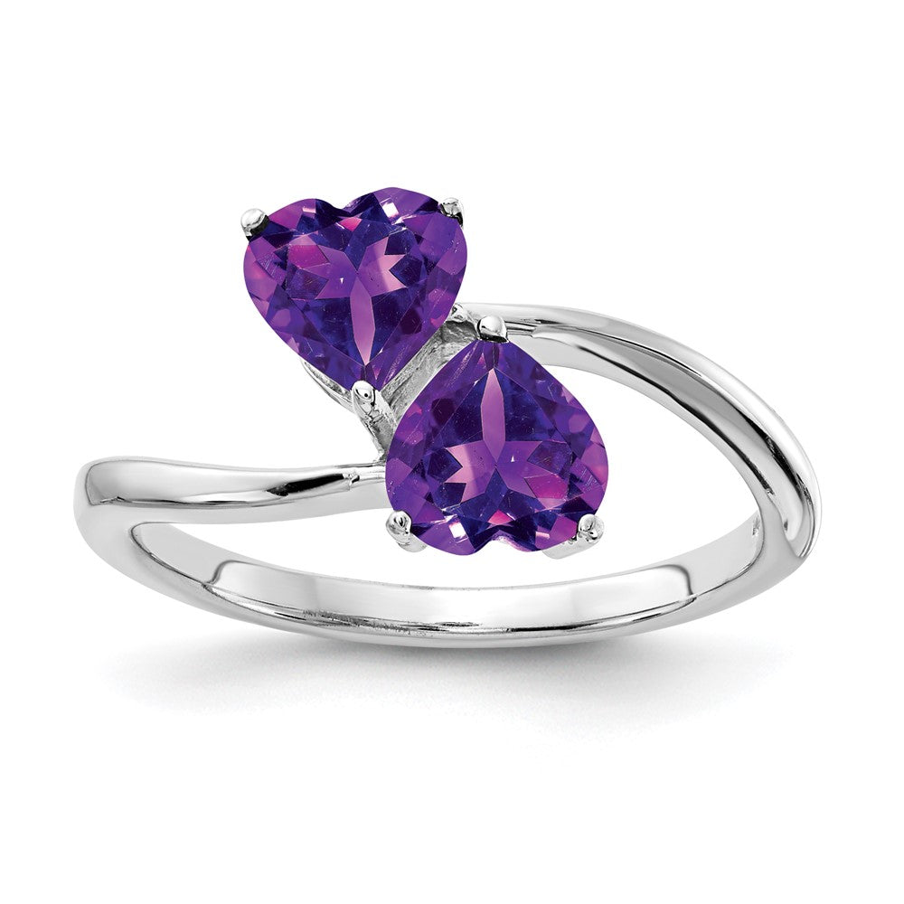 Casted;Polished;14K White gold;Genuine;In-house sizing;Amethyst;Avail. in 10k yellow gold;Avail. in 18k yellow gold;Avail. in platinum;Avail. in 10k white gold;Avail. in 18k white gold