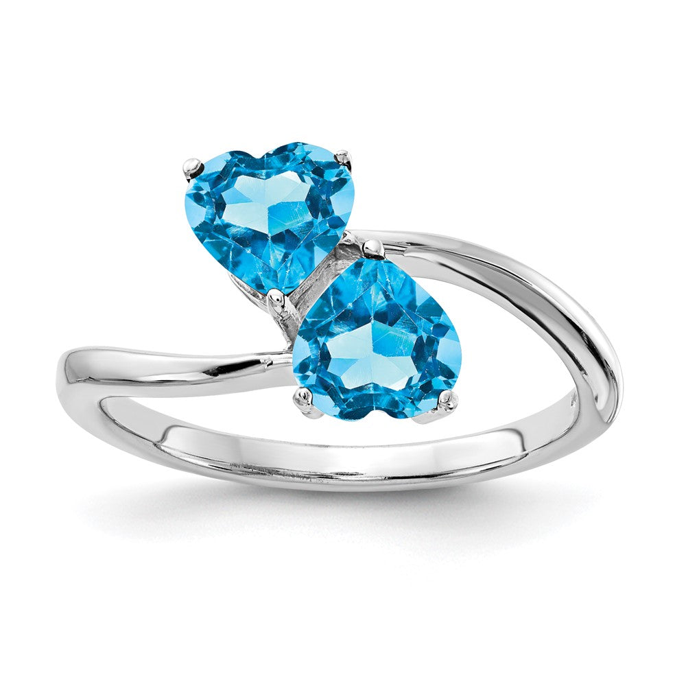 Casted;Polished;14K White gold;Genuine;In-house sizing;Blue topaz;Avail. in 10k yellow gold;Avail. in 18k yellow gold;Avail. in platinum;Avail. in 10k white gold;Avail. in 18k white gold