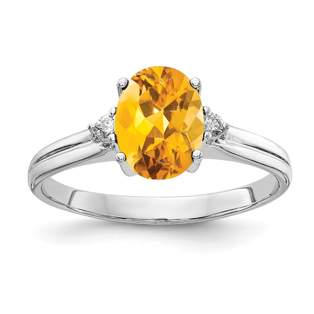 Casted;Polished;14K White gold;Genuine;In-house sizing;Citrine;Diamond;Avail. in 10k yellow gold;Avail. in 18k yellow gold;Avail. in 14k yellow gold;Avail. in platinum;Avail. in 18k white gold;AA quality