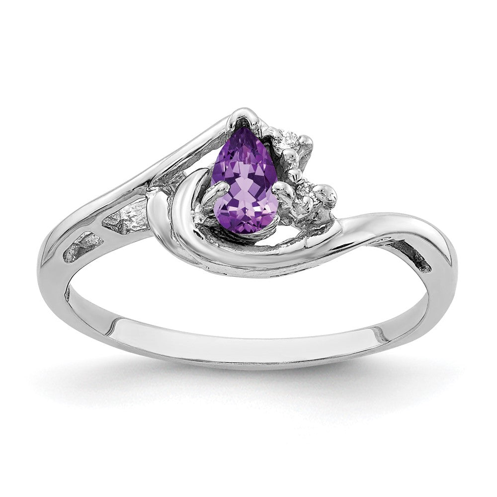 Casted;Polished;14K White gold;Genuine;In-house sizing;Amethyst;Diamond;Avail. in 10k yellow gold;Avail. in 18k yellow gold;Avail. in 14k yellow gold;Avail. in platinum;Avail. in 18k white gold;AA quality;Blank Mounting