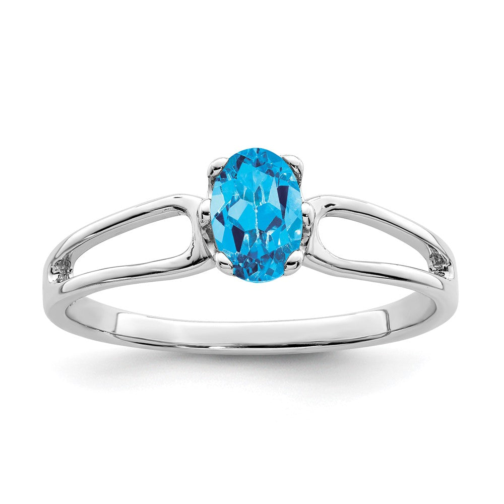 Casted;Polished;14K White gold;Genuine;In-house sizing;Blue topaz;Avail. in 10k yellow gold;Avail. in 18k yellow gold;Avail. in 14k yellow gold;Avail. in platinum;Avail. in 18k white gold;Oval