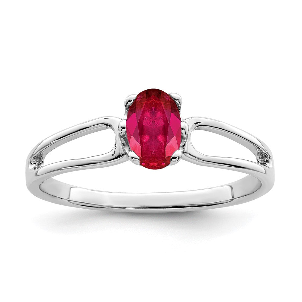 Casted;Polished;14K White gold;Genuine;In-house sizing;Ruby;Avail. in 10k yellow gold;Avail. in 18k yellow gold;Avail. in 14k yellow gold;Avail. in platinum;Avail. in 18k white gold;Oval