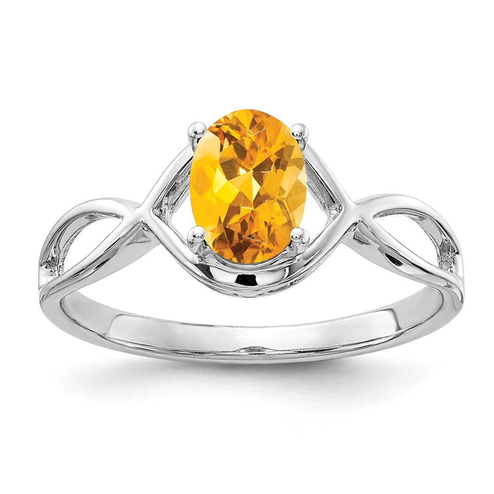 Casted;Polished;14K White gold;Genuine;In-house sizing;Citrine;Avail. in 10k yellow gold;Avail. in 18k yellow gold;Avail. in 14k yellow gold;Avail. in platinum;Avail. in 18k white gold;Oval