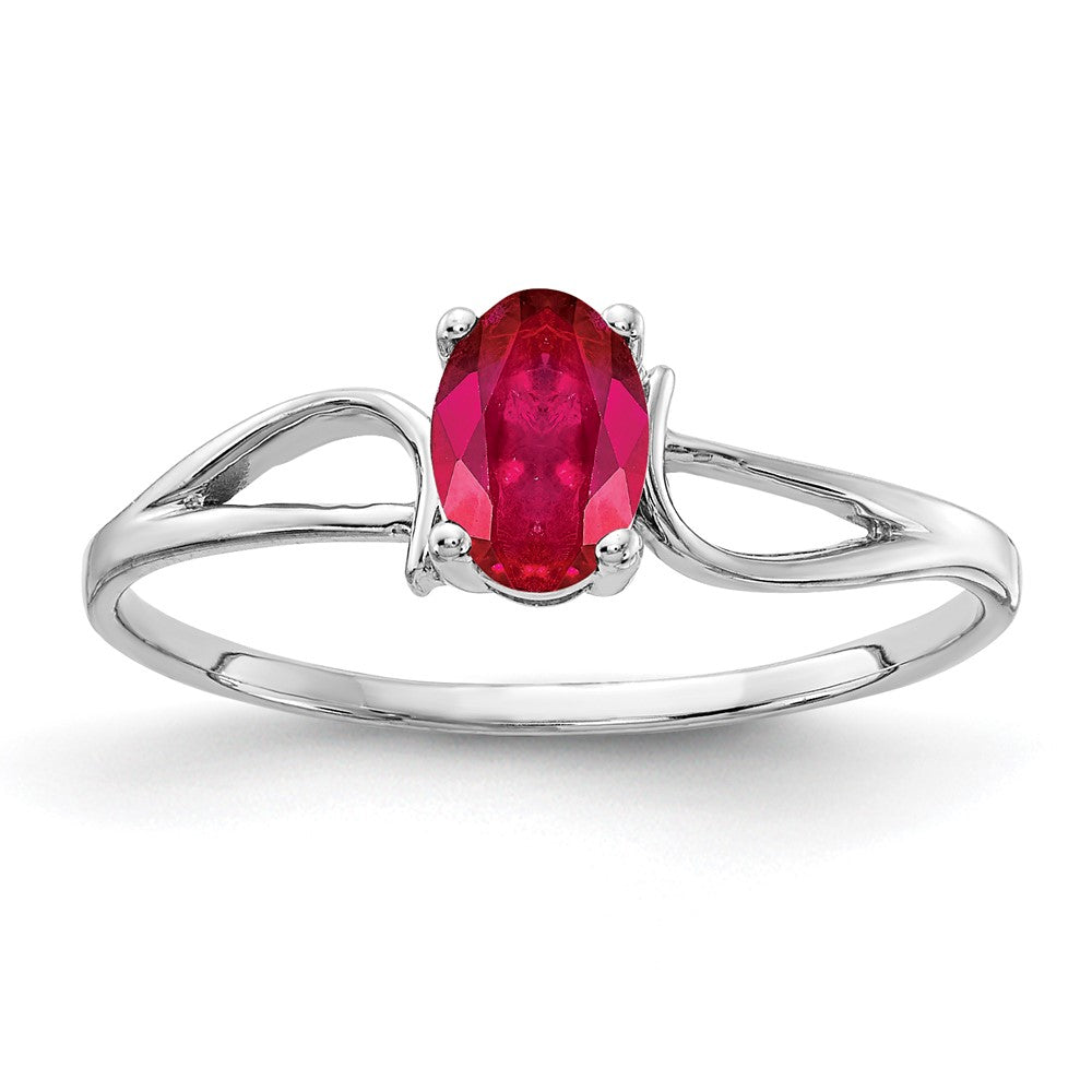 Casted;Polished;14K White gold;Genuine;In-house sizing;Ruby;Avail. in 10k yellow gold;Avail. in 18k yellow gold;Avail. in platinum;Avail. in 18k white gold;Oval