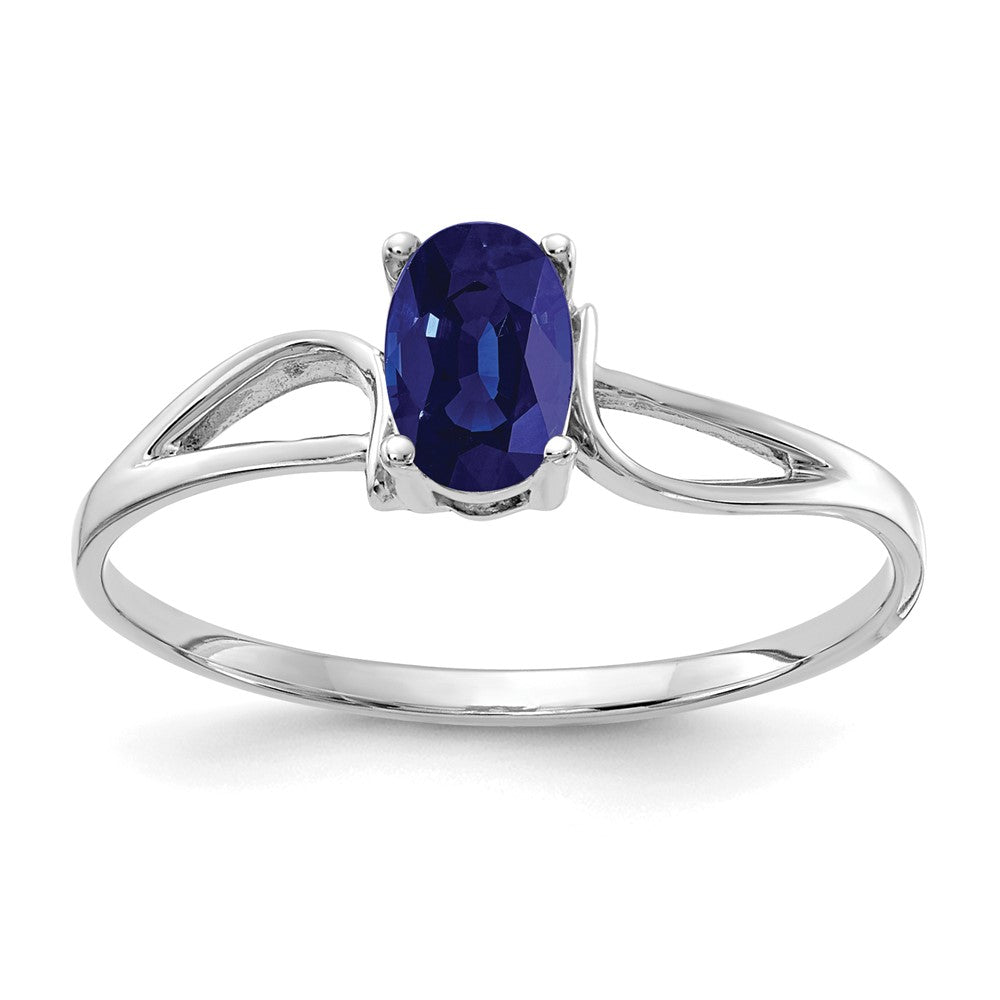 Casted;Polished;14K White gold;Genuine;In-house sizing;Sapphire;Avail. in 10k yellow gold;Avail. in 18k yellow gold;Avail. in platinum;Avail. in 18k white gold;Oval