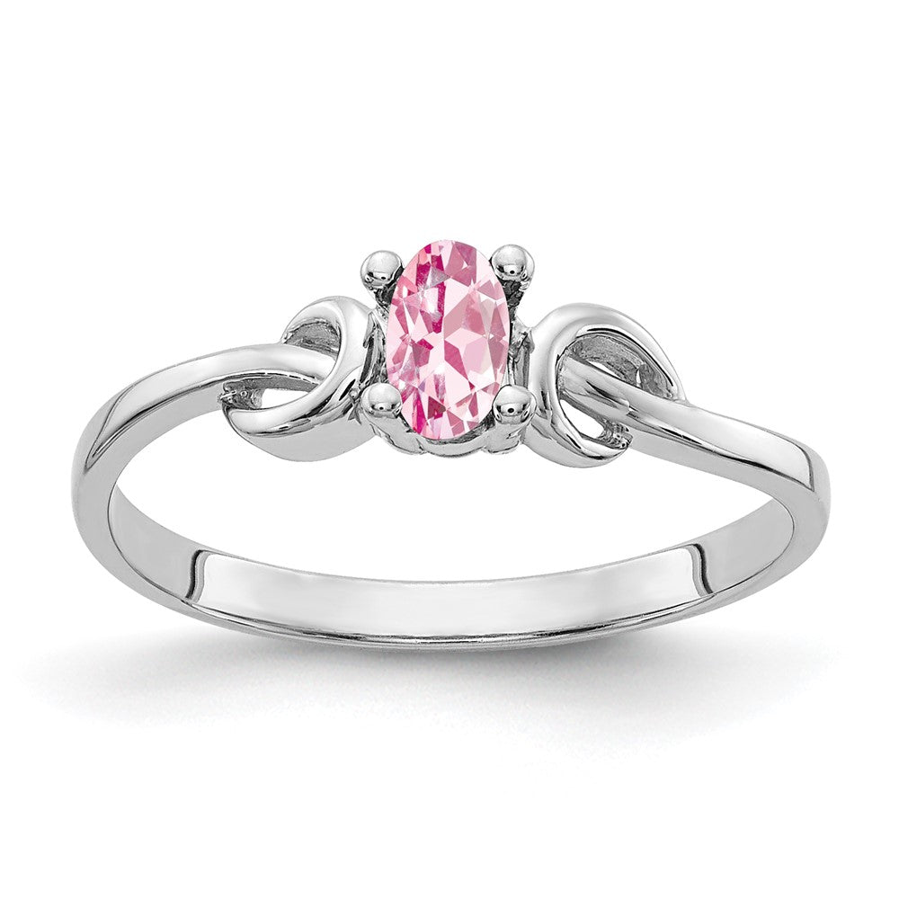 Casted;Polished;14K White gold;Genuine;In-house sizing;Pink tourmaline;Avail. in 10k yellow gold;Avail. in 18k yellow gold;Avail. in platinum;Avail. in 18k white gold;Oval