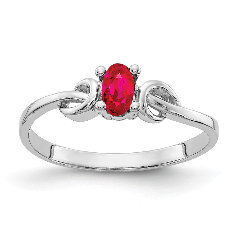 Casted;Polished;14K White gold;Genuine;In-house sizing;Ruby;Avail. in 10k yellow gold;Avail. in 18k yellow gold;Avail. in platinum;Avail. in 18k white gold;Oval