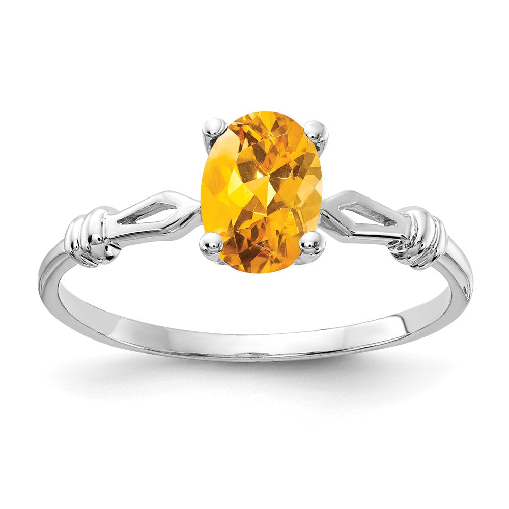 Casted;Polished;14K White gold;Genuine;In-house sizing;Citrine;Avail. in 10k yellow gold;Avail. in 18k yellow gold;Avail. in platinum;Avail. in 18k white gold;Oval