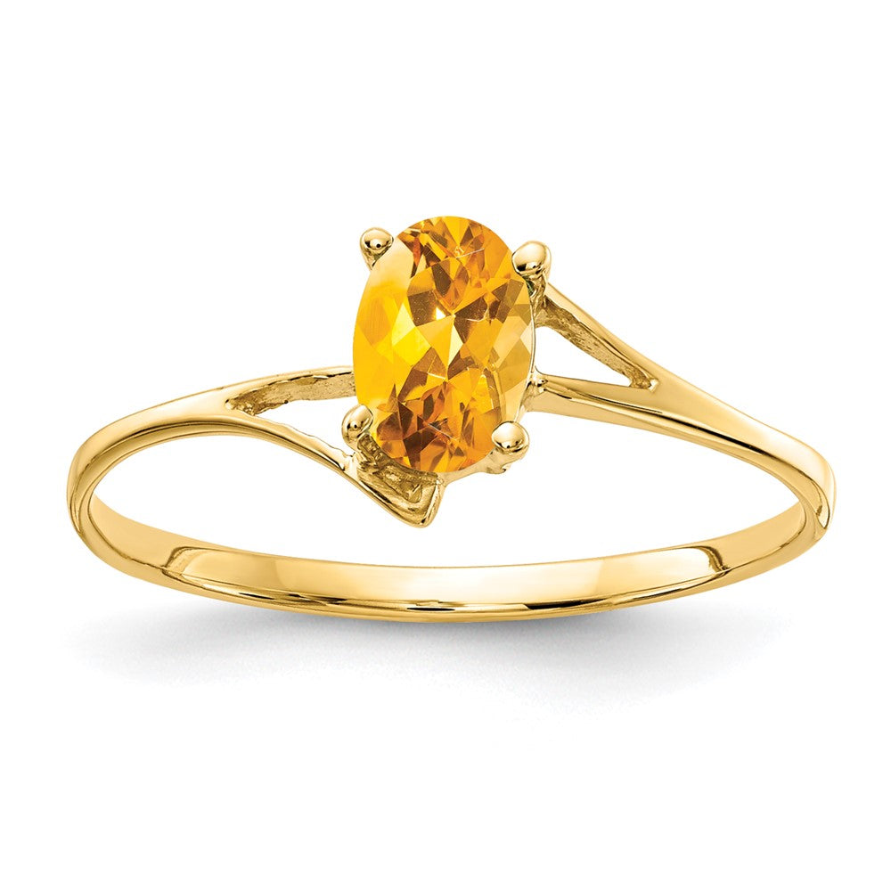 Casted;Polished;14k Yellow gold;Genuine;In-house sizing;Citrine;Avail. in 10k yellow gold;Avail. in 18k yellow gold;Avail. in platinum;Avail. in 18k white gold;Oval