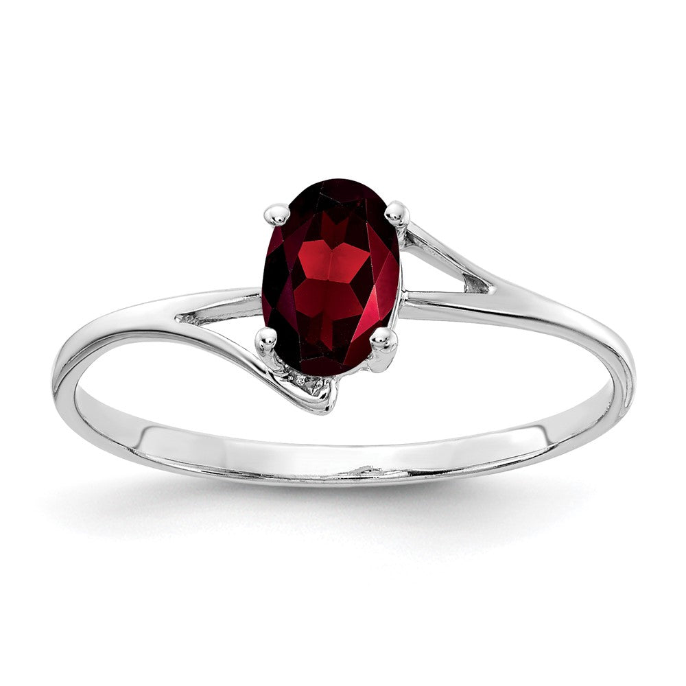Casted;Polished;14K White gold;Genuine;In-house sizing;Garnet;Avail. in 10k yellow gold;Avail. in 18k yellow gold;Avail. in platinum;Avail. in 18k white gold;Oval
