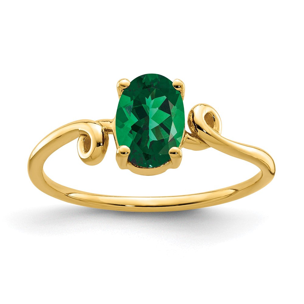 Casted;Polished;14k Yellow gold;Created;In-house sizing;Avail. in 10k yellow gold;Avail. in 18k yellow gold;Avail. in platinum;Avail. in 18k white gold;Mount St. Helen's;Oval