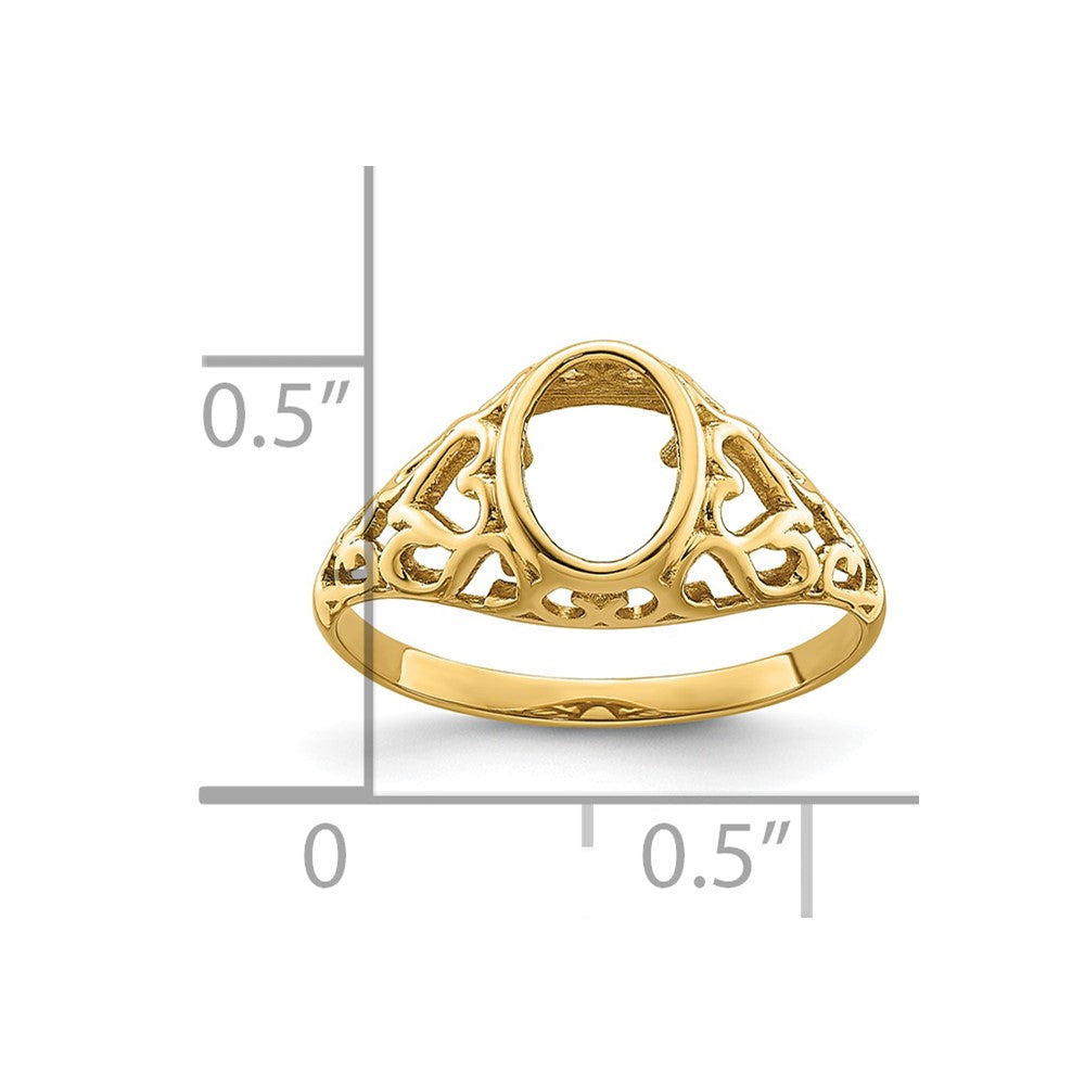 14k 7x5mm Oval Gemstone Ring Mounting
