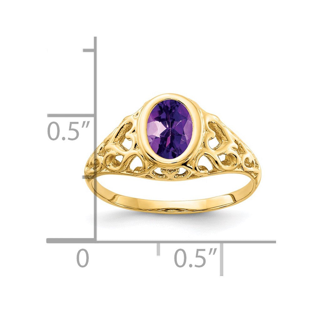 14k 7x5mm Oval Amethyst ring