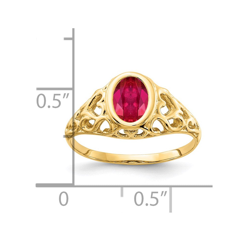 14k 7x5mm Oval Ruby ring
