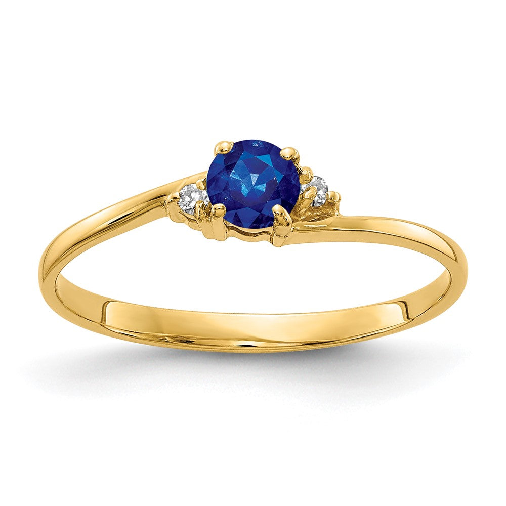 Casted;Polished;14k Yellow gold;Genuine;In-house sizing;Diamond;Sapphire;Avail. in 10k yellow gold;Avail. in 18k yellow gold;Avail. in platinum;Prong set;Avail. in 18k white gold;AA quality