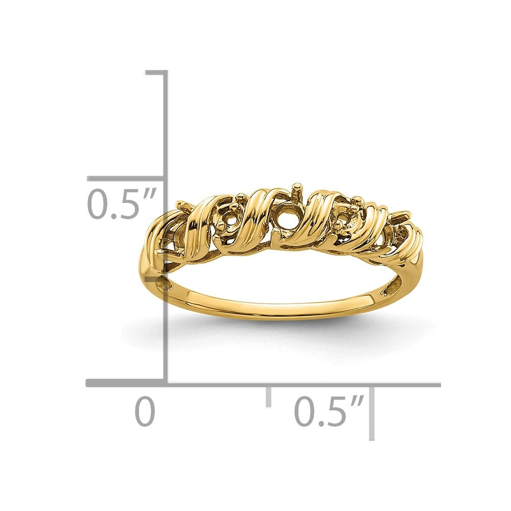 14k Diamond & Gemstone Ring Mounting
