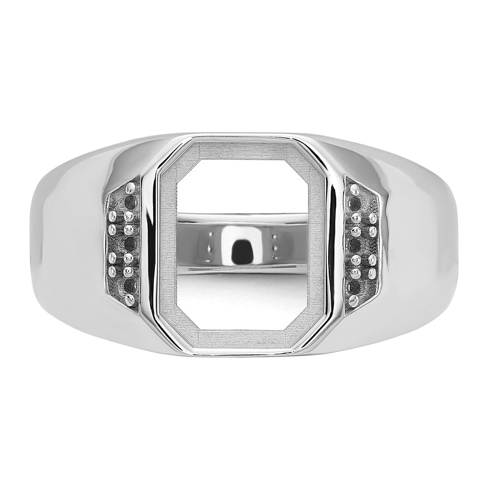 14k White Gold Men's Band Mounting