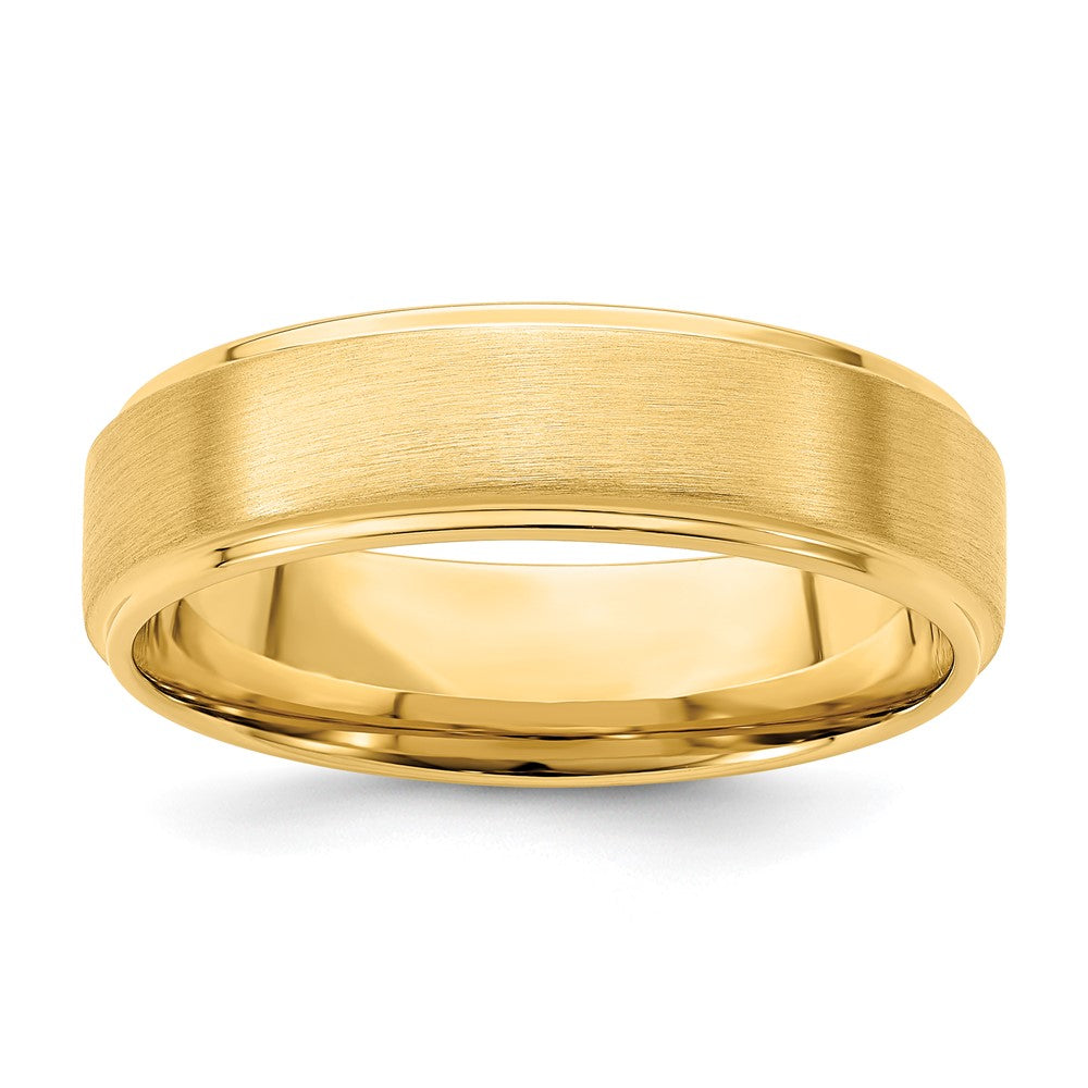 Solid;14k Yellow gold;Polished & satin;Lightweight;Flat;Step Down