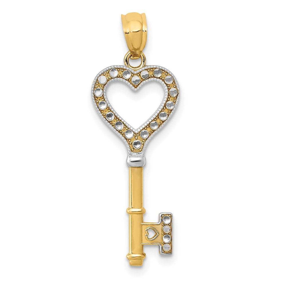 Diamond-cut;Polished;14K Yellow gold & rhodium