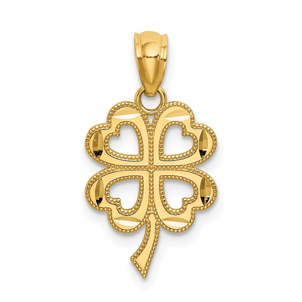 Diamond-cut;Polished;14k Yellow gold;Textured