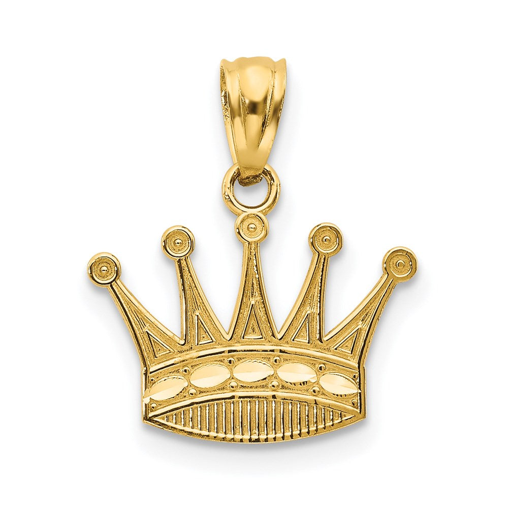 Solid;Diamond-cut;Polished;14k Yellow gold;Textured;Textured back