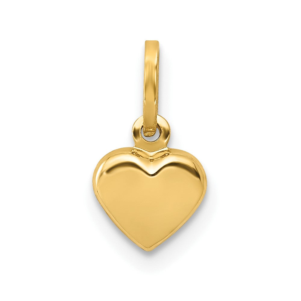 Polished;3-D;14k Yellow gold;Hollow;Heart