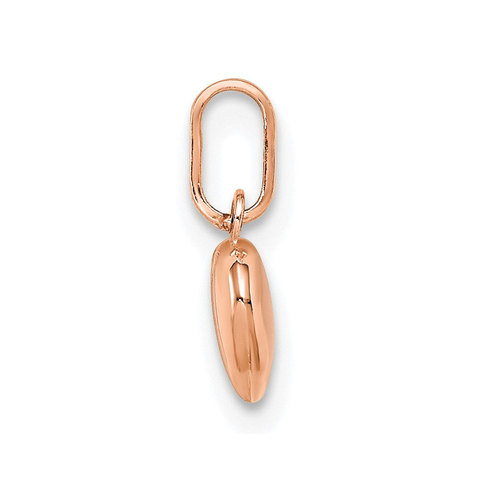 14K Rose Gold Polished 3-D Puffed Heart Charm
