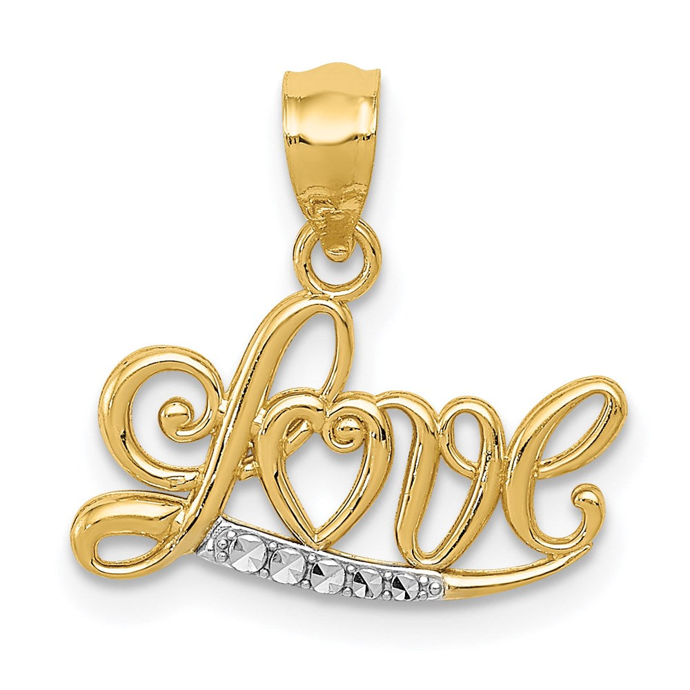 Polished;14K Yellow gold & rhodium;Diamond Cut