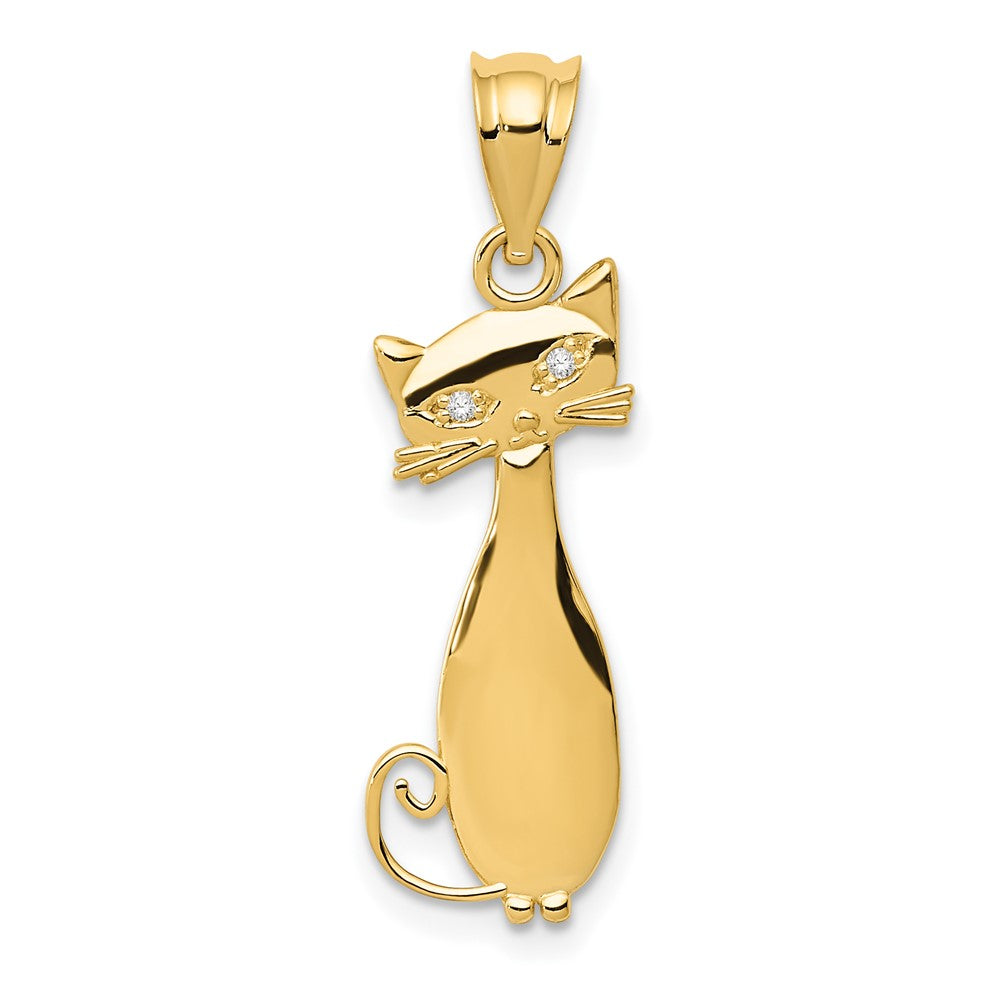 Solid;Polished;14k Yellow gold;Open back;Diamond;Textured back
