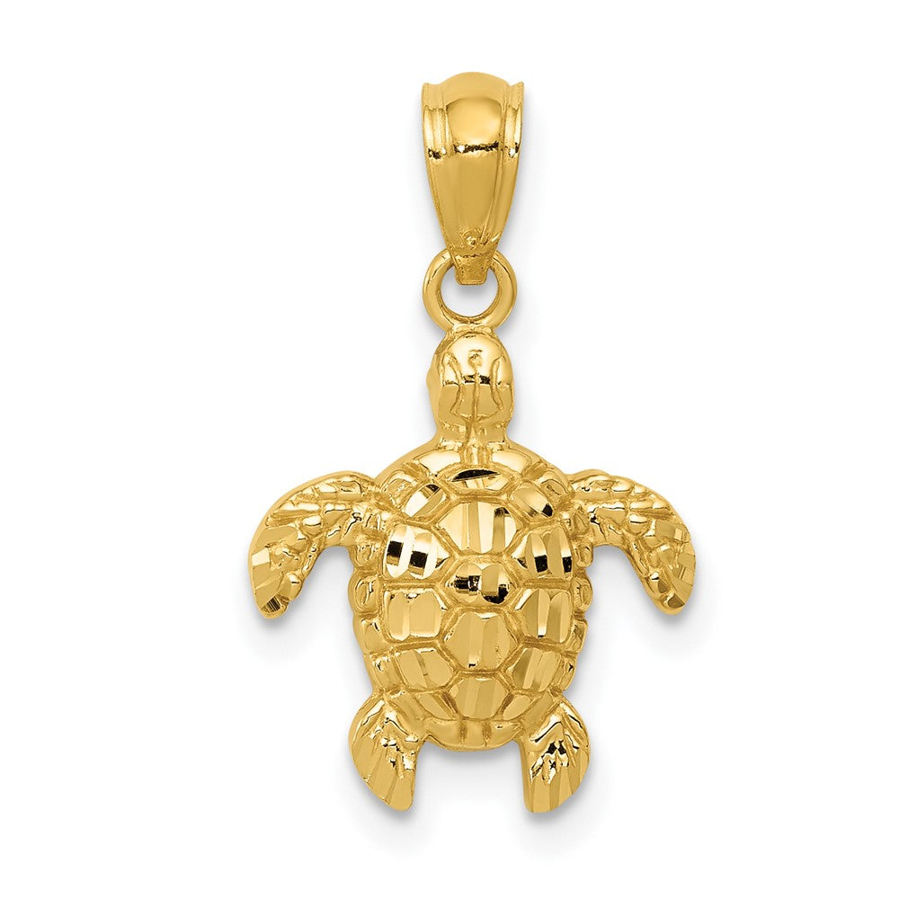 Diamond-cut;Polished;14k Yellow gold;Textured