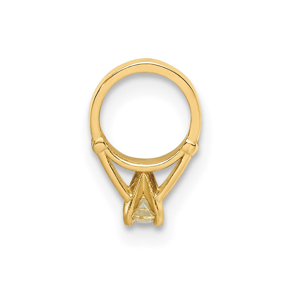 14K 3-D November Ring with Yellow CZ Charm
