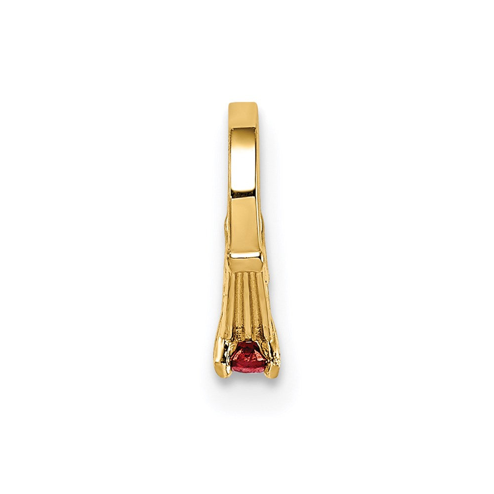 14K 3-D January Ring with Red CZ Charm
