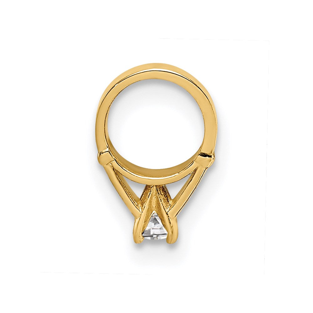 14K 3-D April Ring with White CZ Charm