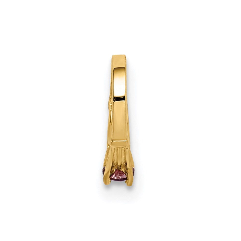 14K 3-D June Ring with Light Purple CZ Charm