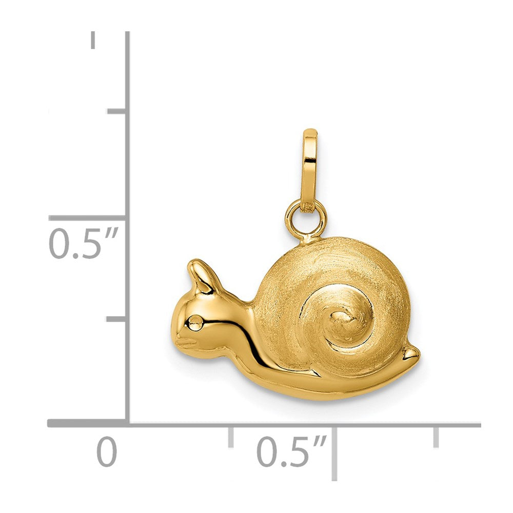 14k Hollow Satin and Polished Snail Charm