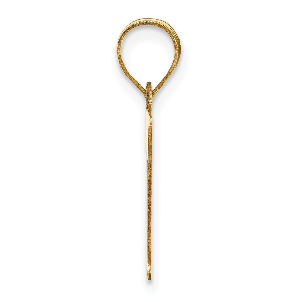 14k Polished Letter T Initial Pendant