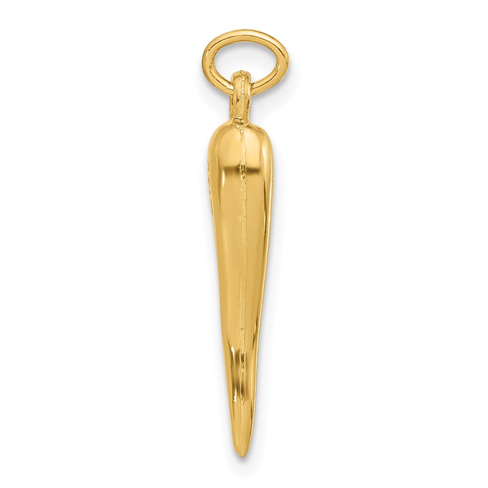 14k Polished 3-D Hollow Italian Horn Pendant