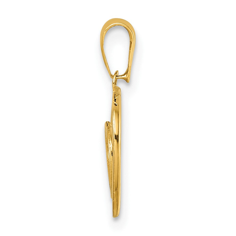 14K Polished Double Heart Pendant