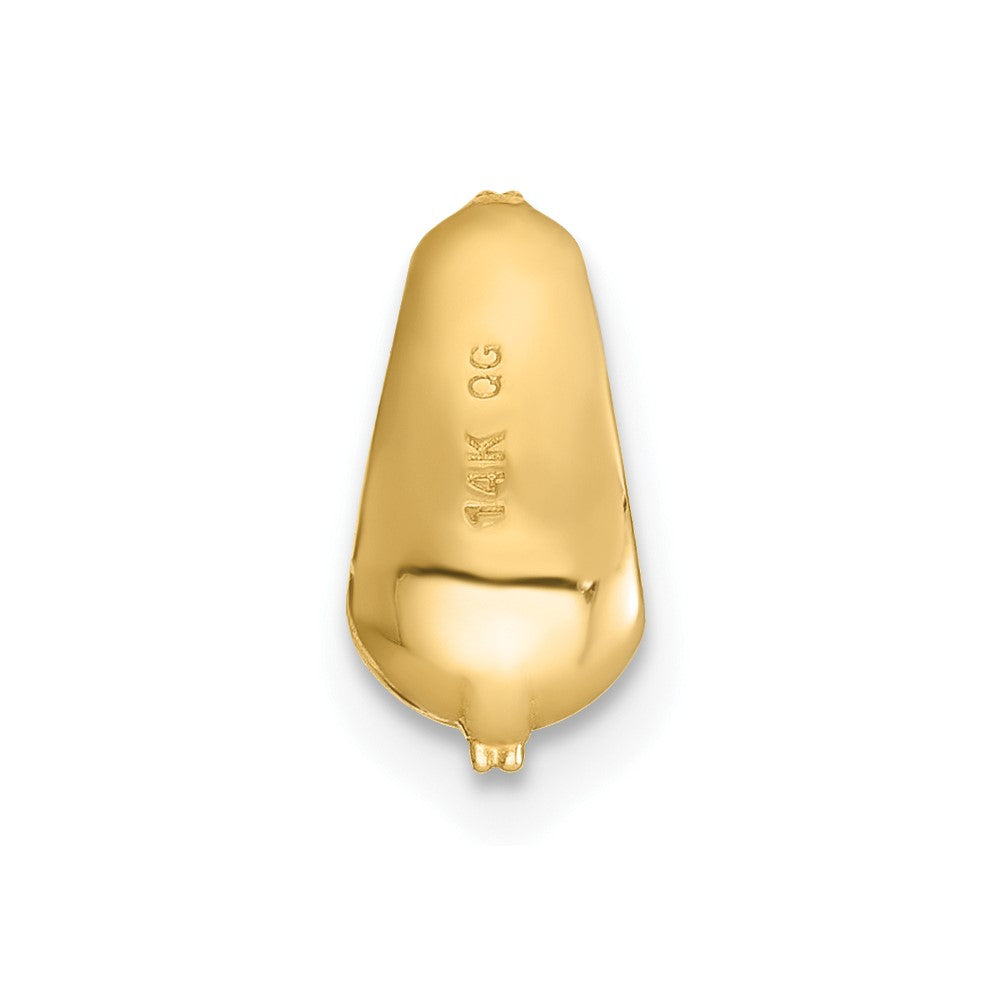 14k Polished CZ Domed Teardrop Chain Slide Pendant