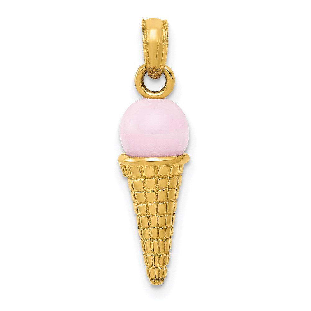 Solid;Polished;Satin;3-D;14k Yellow gold;Pink quartz