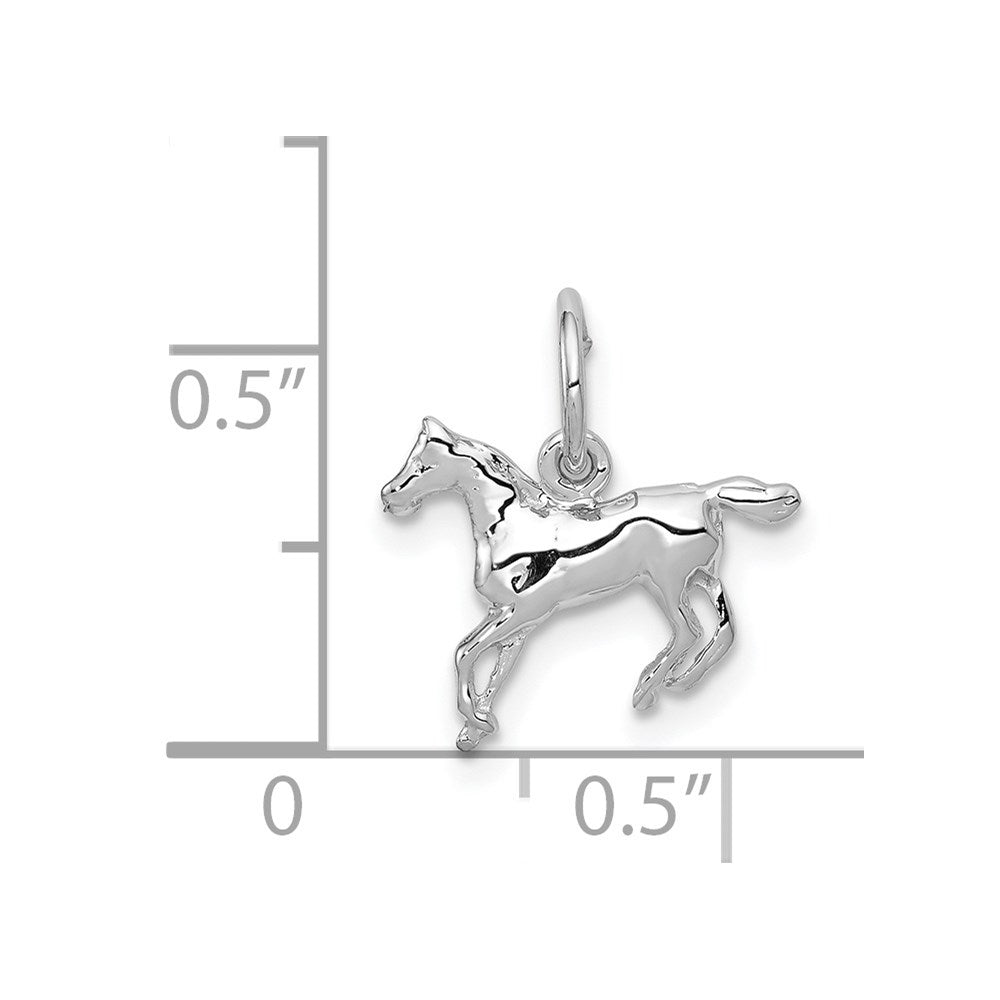 14k White Gold Cantering Horse Charm